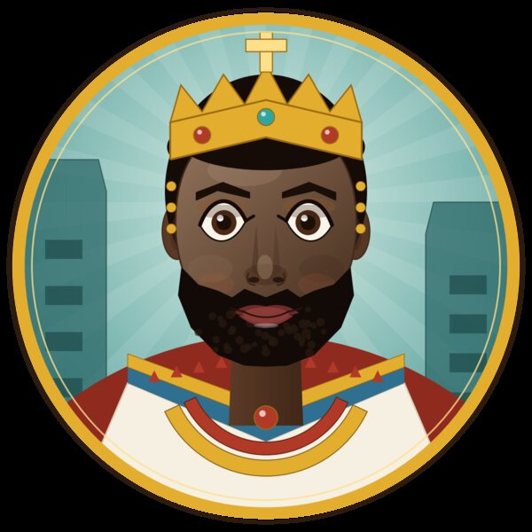 Illustrated portrait of King Ezana